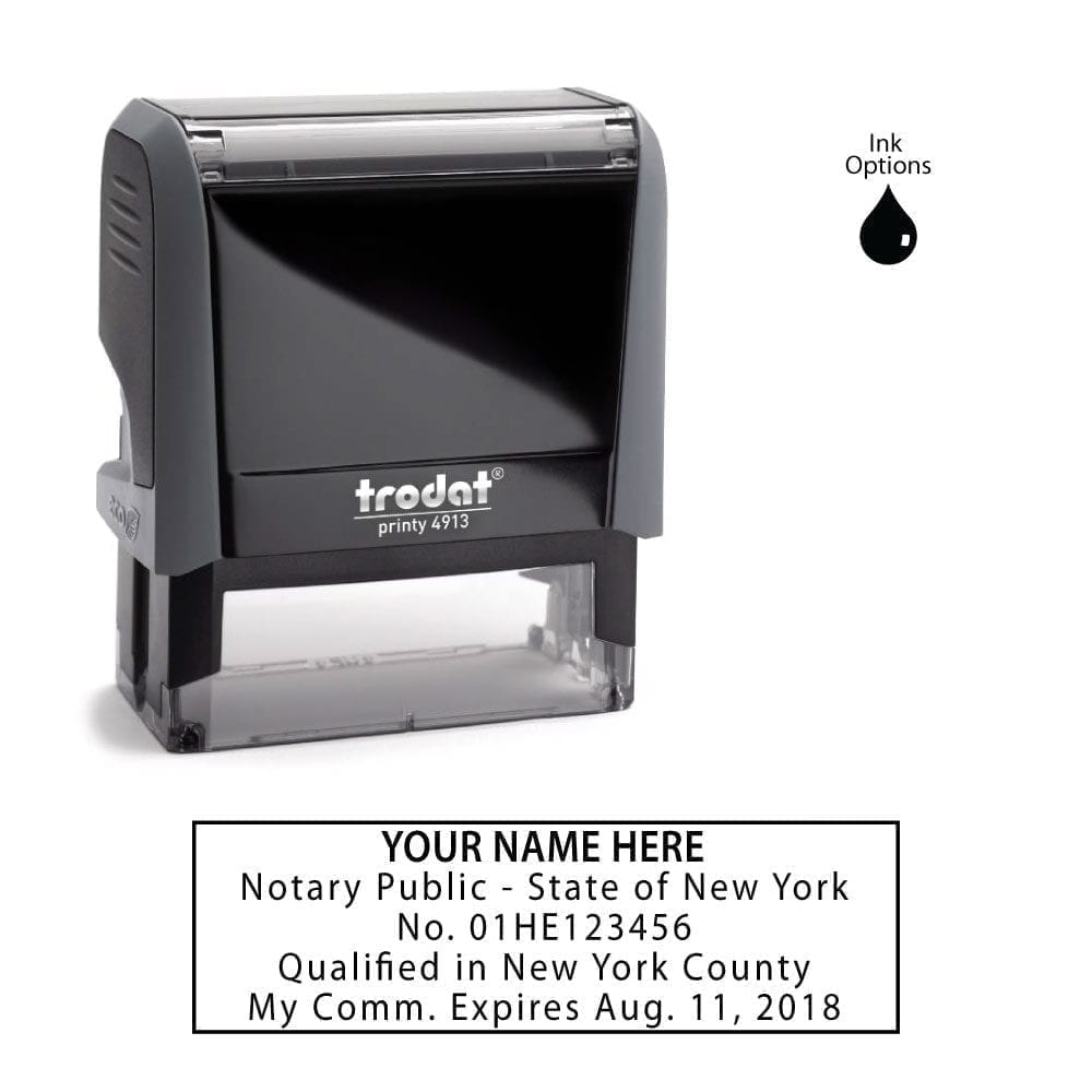 New York Notary Stamp - Trodat 4913 Eco Gray