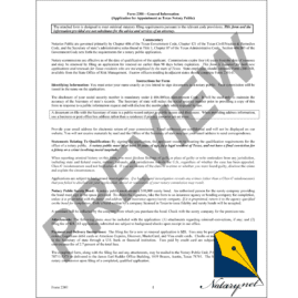 Texas Notary Bond Application - Travelers