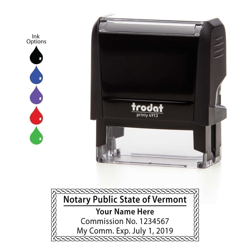 Vermont Notary Stamp - Trodat 4913 Black