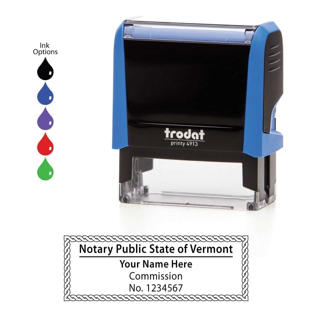 Vermont Notary Stamp - Trodat 4913 Sky Blue