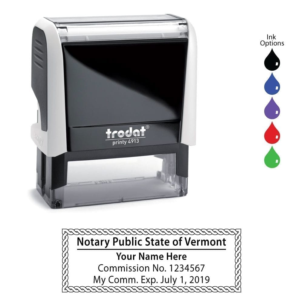 Vermont Notary Stamp - Trodat 4913 White