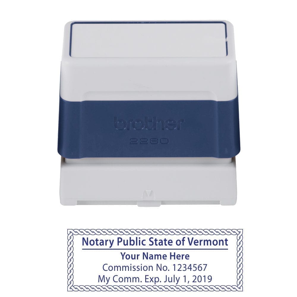 Vermont Notary Stamp - Brother 2260 Blue