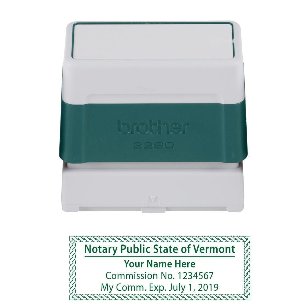 Vermont Notary Stamp - Brother 2260 Green