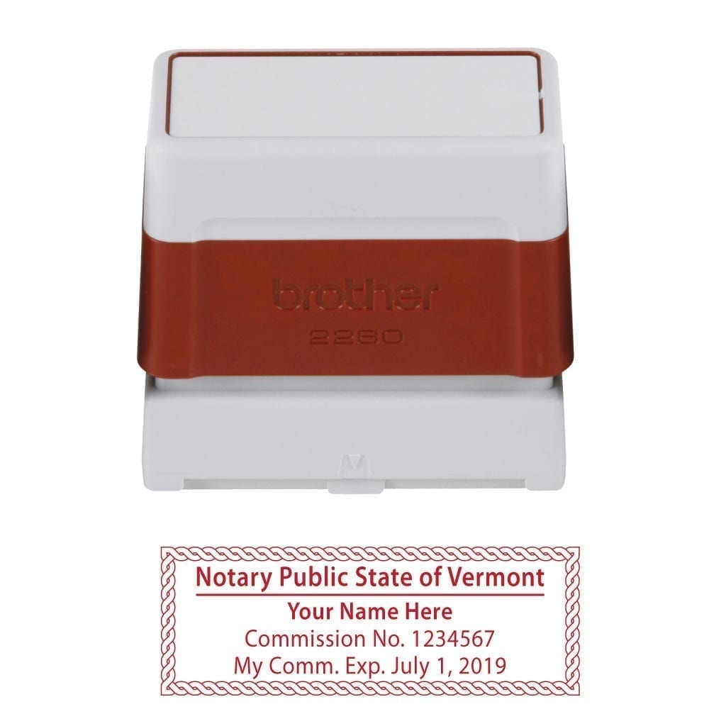 Vermont Notary Stamp - Brother 2260 Red
