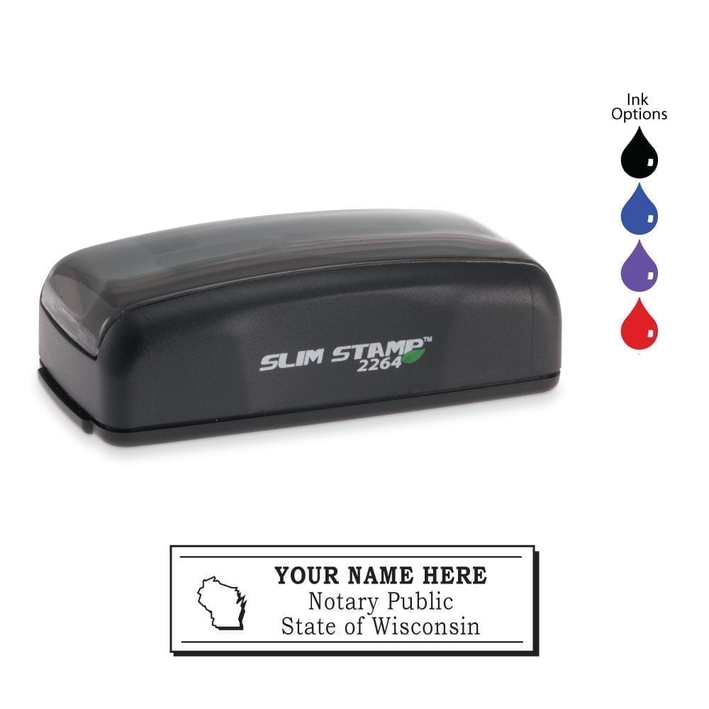 Wisconsin Notary Stamp - PSI 2264 Slim