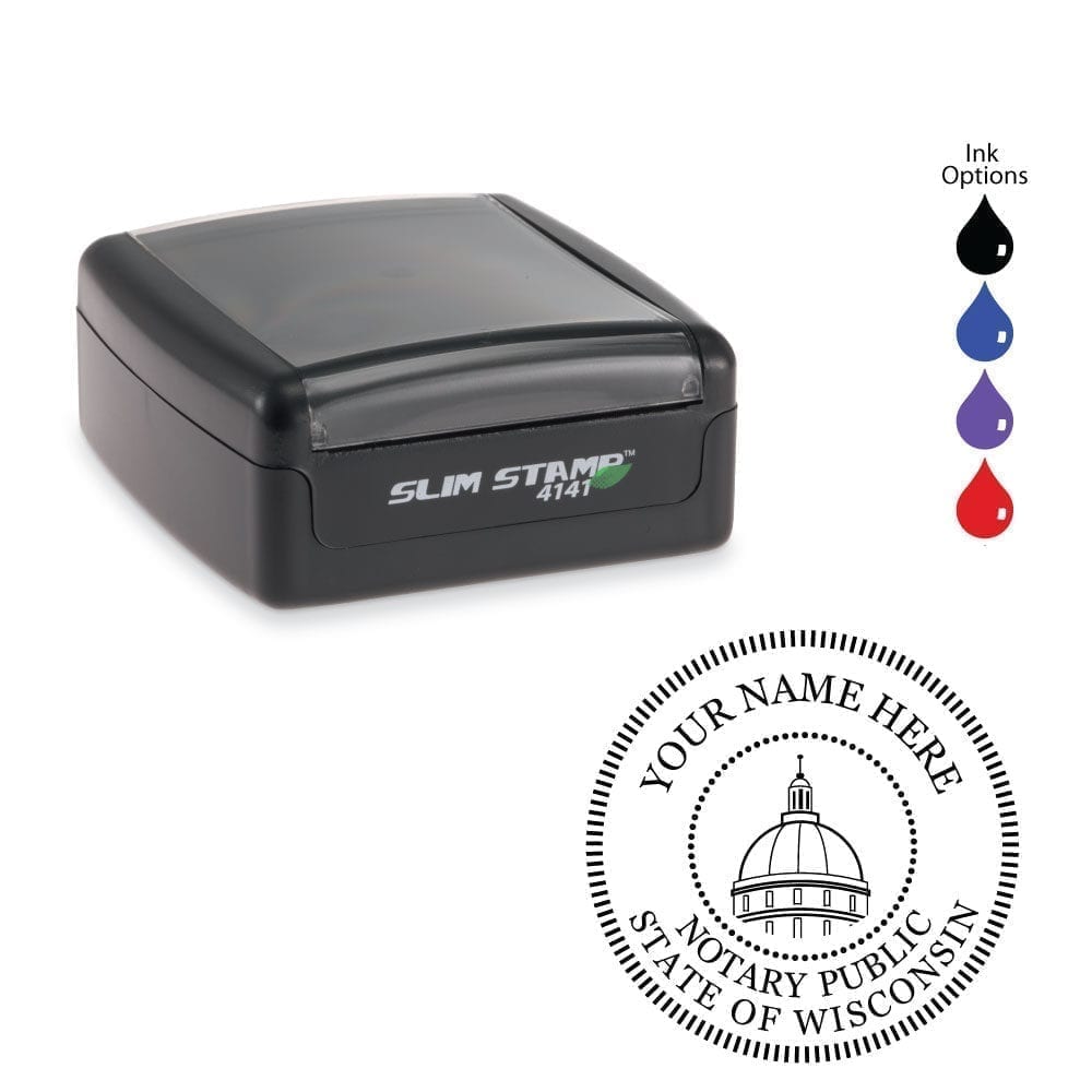 Wisconsin Notary Stamp - PSI 4141 Slim