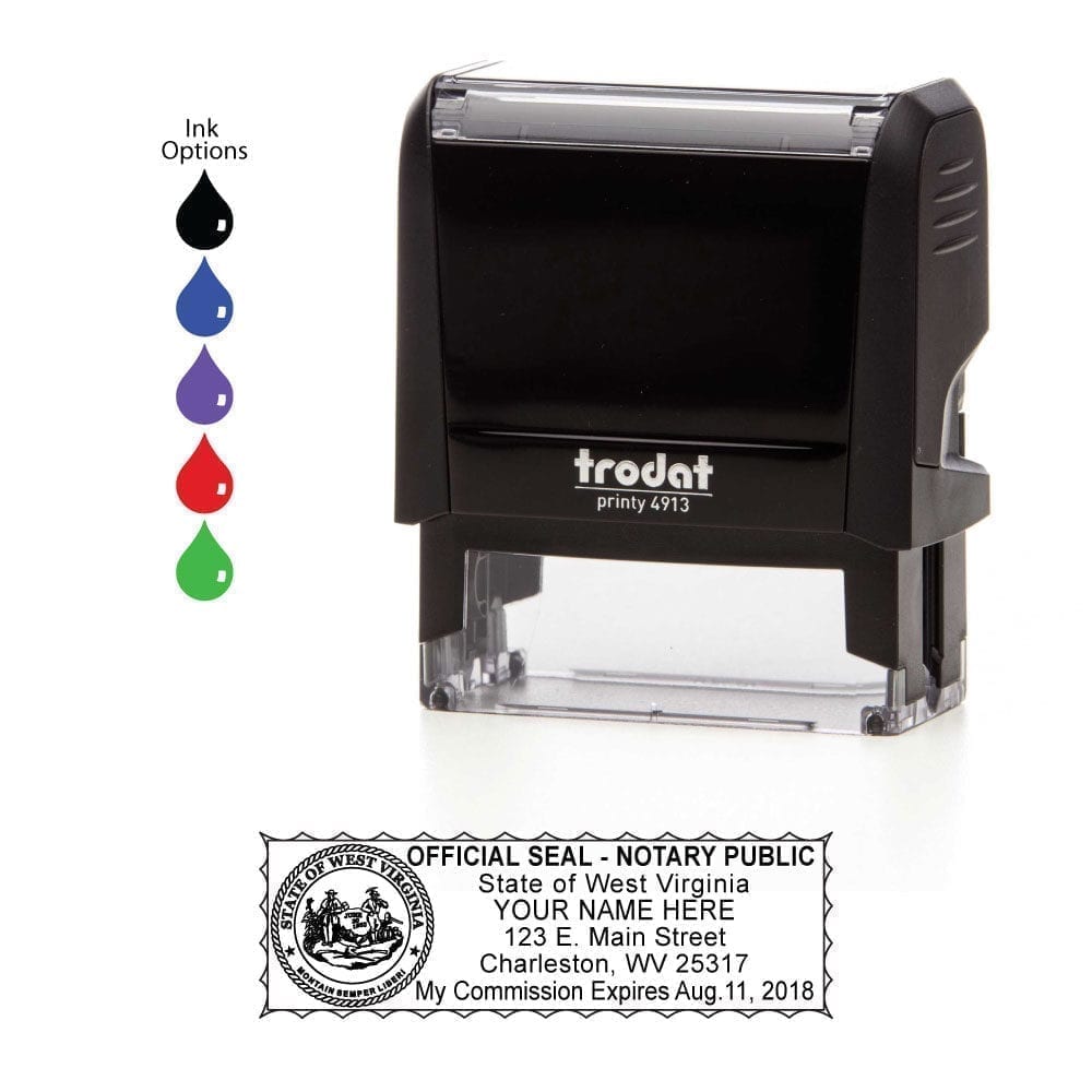 West Virginia Notary Stamp - Trodat 4913 Black