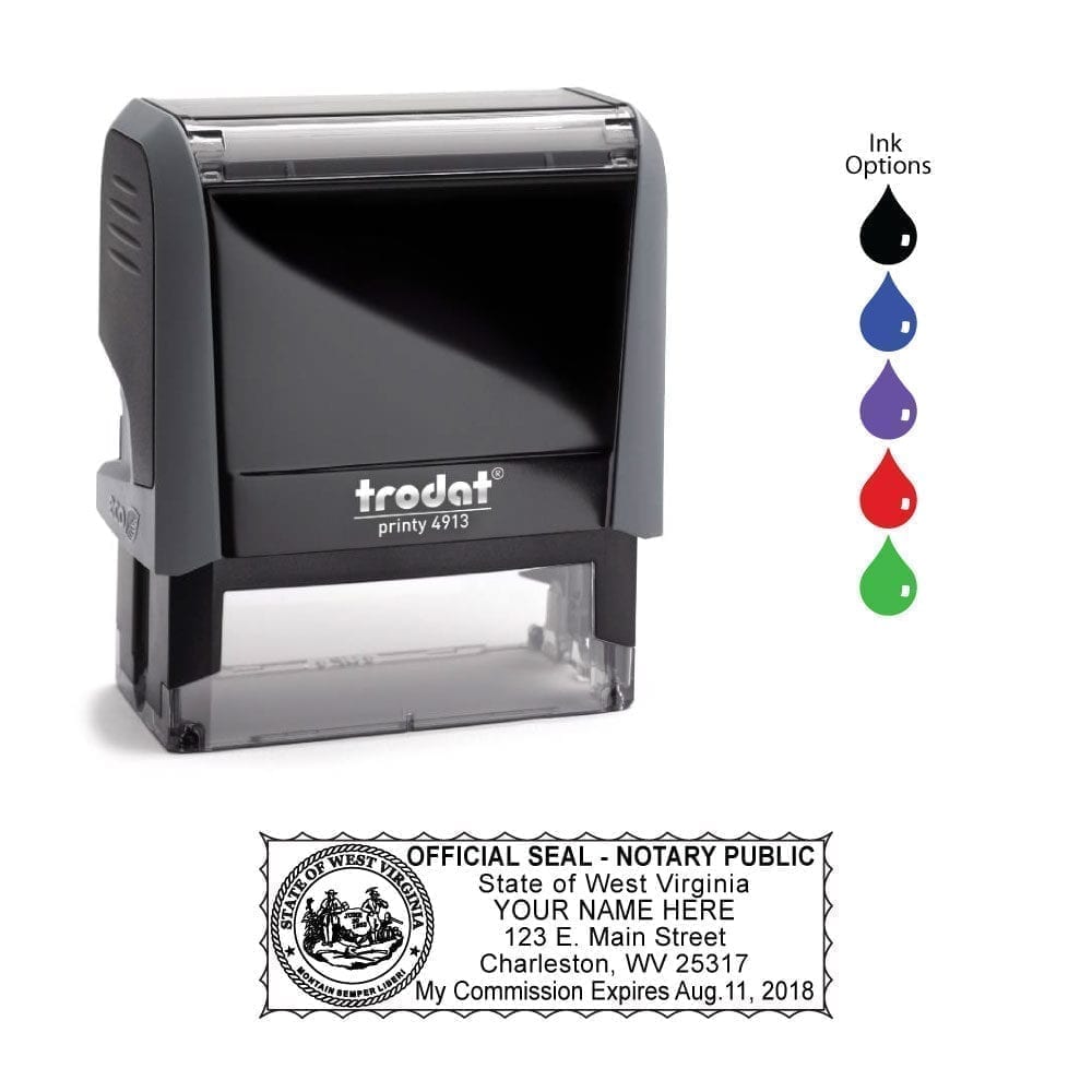 West Virginia Notary Stamp - Trodat 4913 Eco Gray