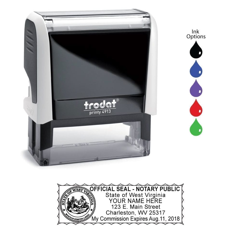West Virginia Notary Stamp - Trodat 4913 White