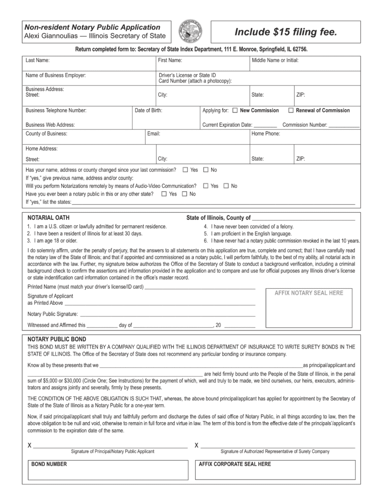 NonResident Illinois Notary Bond »