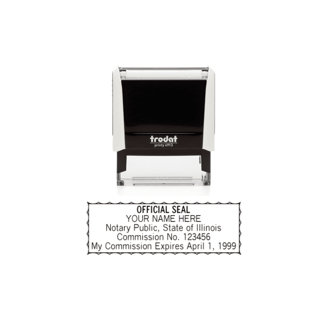 illinois notary stamp trodat white