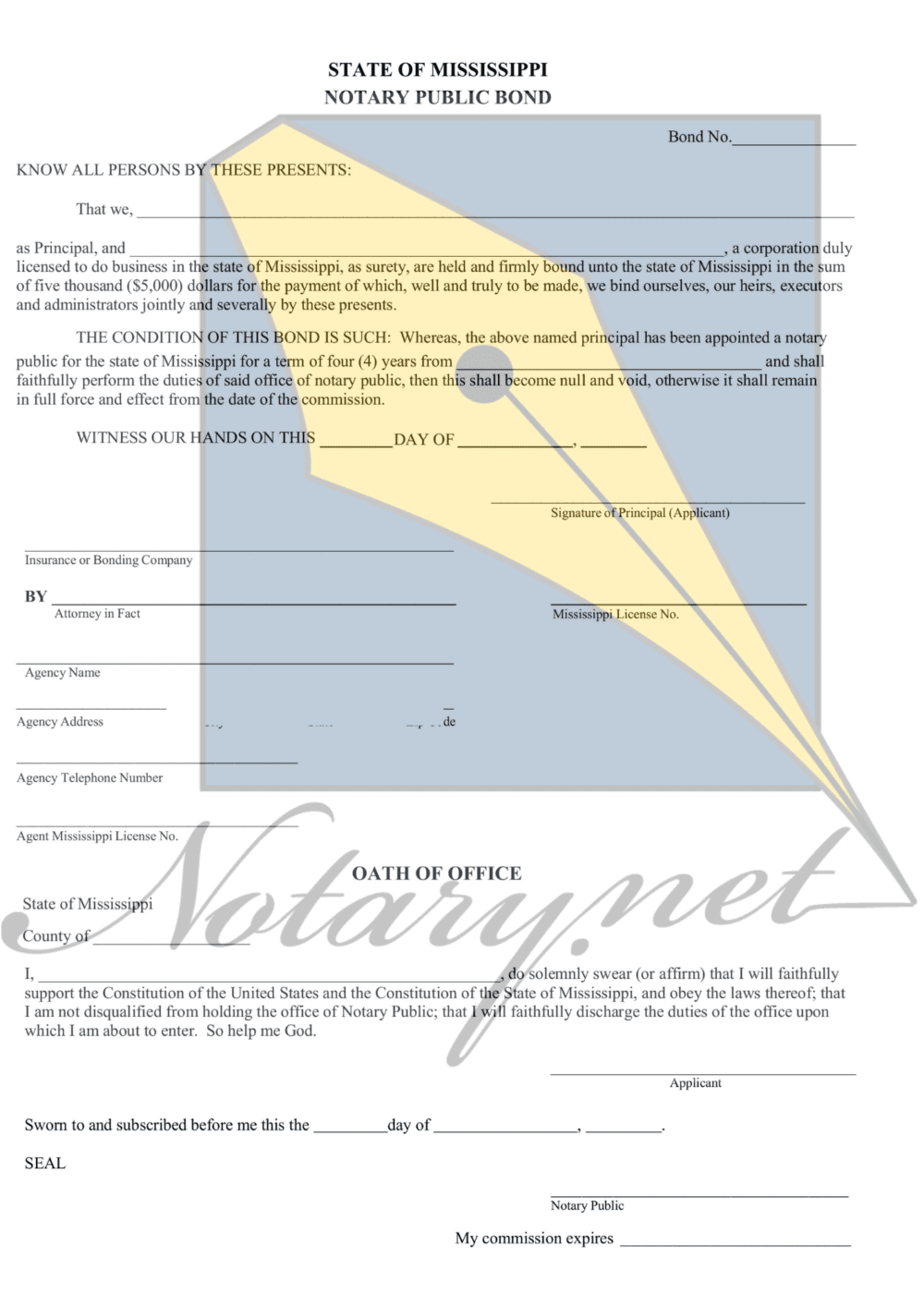 Mississippi Notary Bond Notary