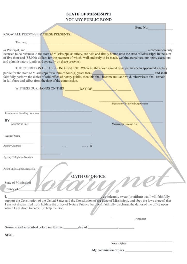 Mississippi Notary Bond »