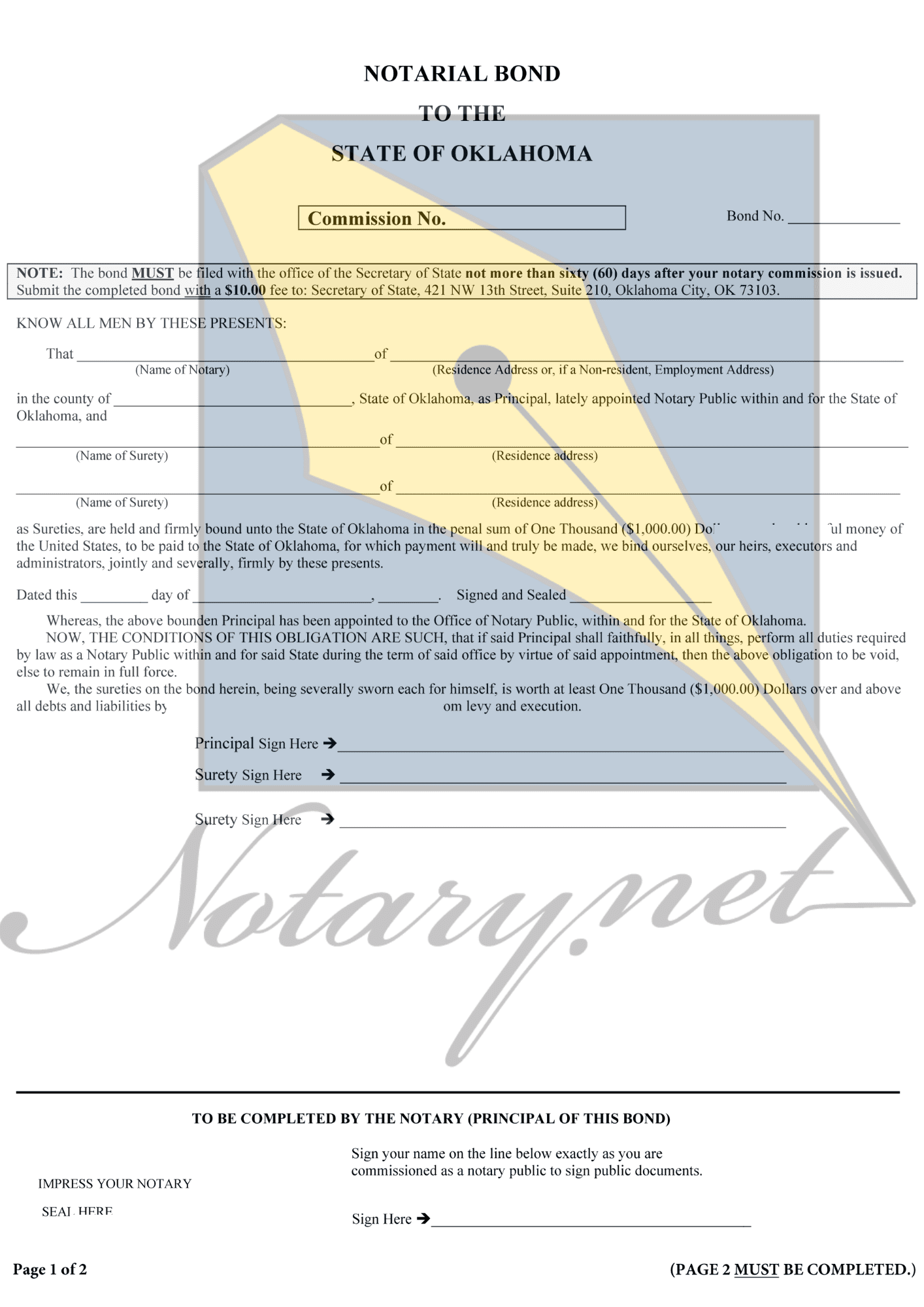 oklahoma notary bond
