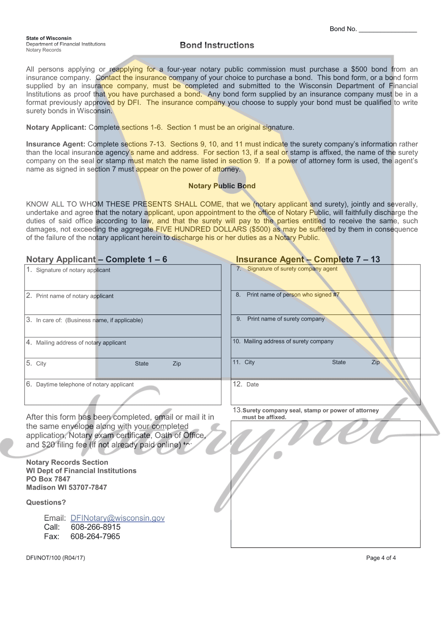 wisconsin notary bond