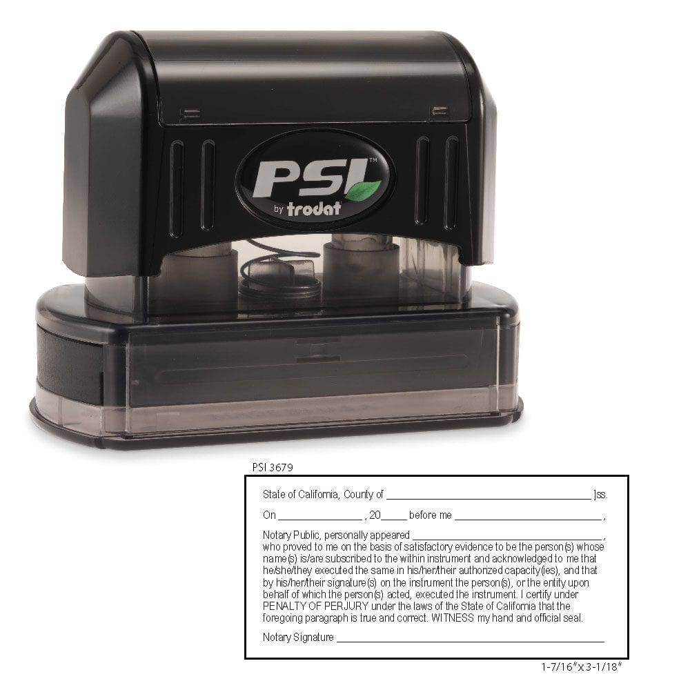 California Notary Acknowledgment Stamp - PSI 3679