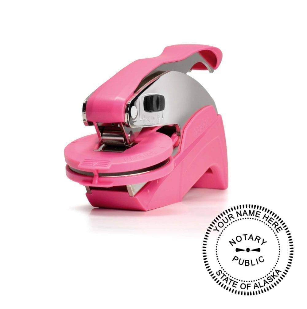 Alaska Notary Embosser - Ideal Seal 41 Pink