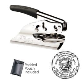 California Notary Embosser - Shiny EZ ES Chrome