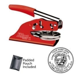 California Notary Embosser - Shiny EZ ES Red