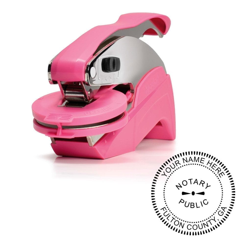 Georgia Notary Embosser - Ideal Seal Pink
