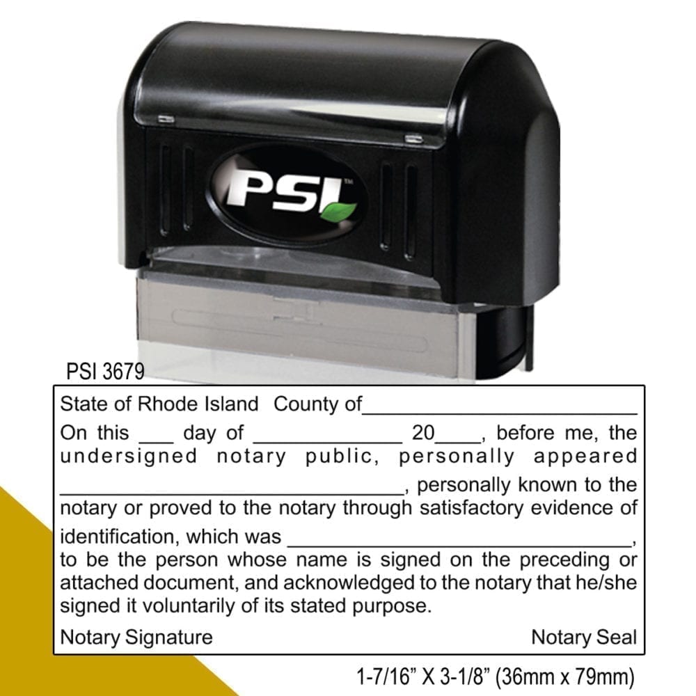 Rhode Island Notary Acknowledgment Stamp