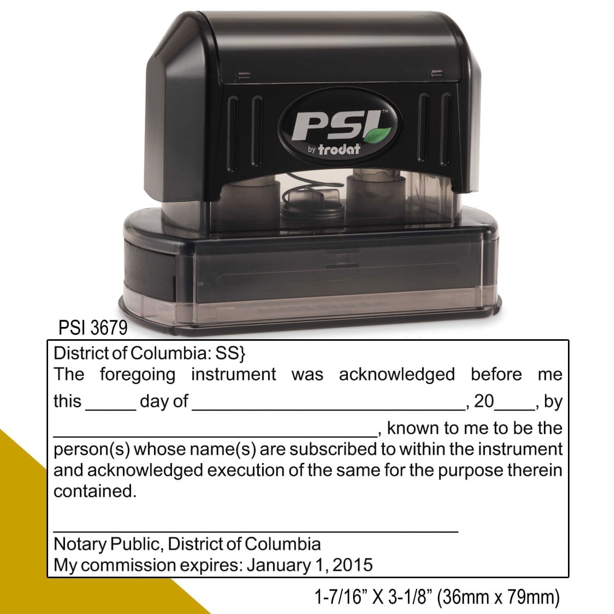 District of Columbia Notary Acknowledgment Stamp