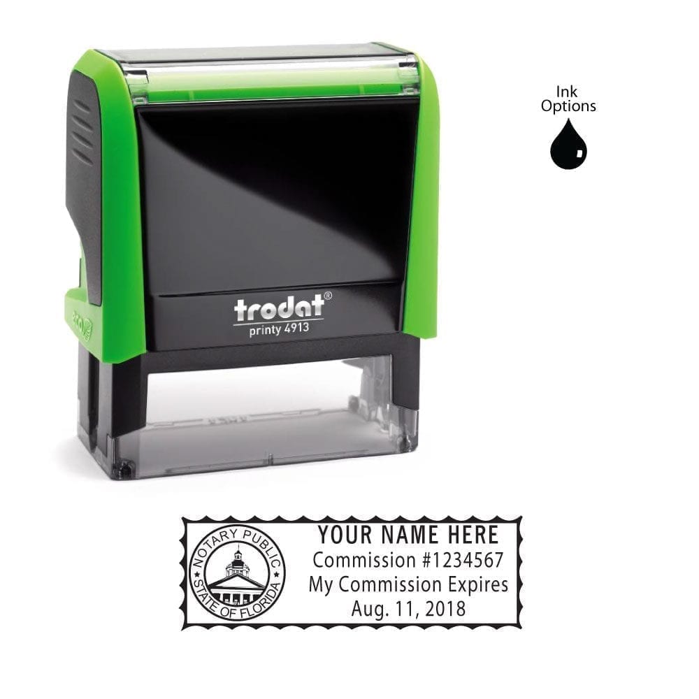 Florida Notary Stamp - Trodat 4913 Apple Green