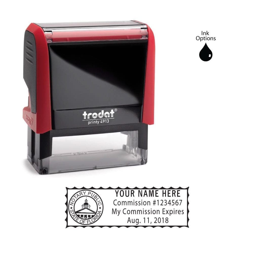 Florida Notary Stamp - Trodat 4913 Flame Red