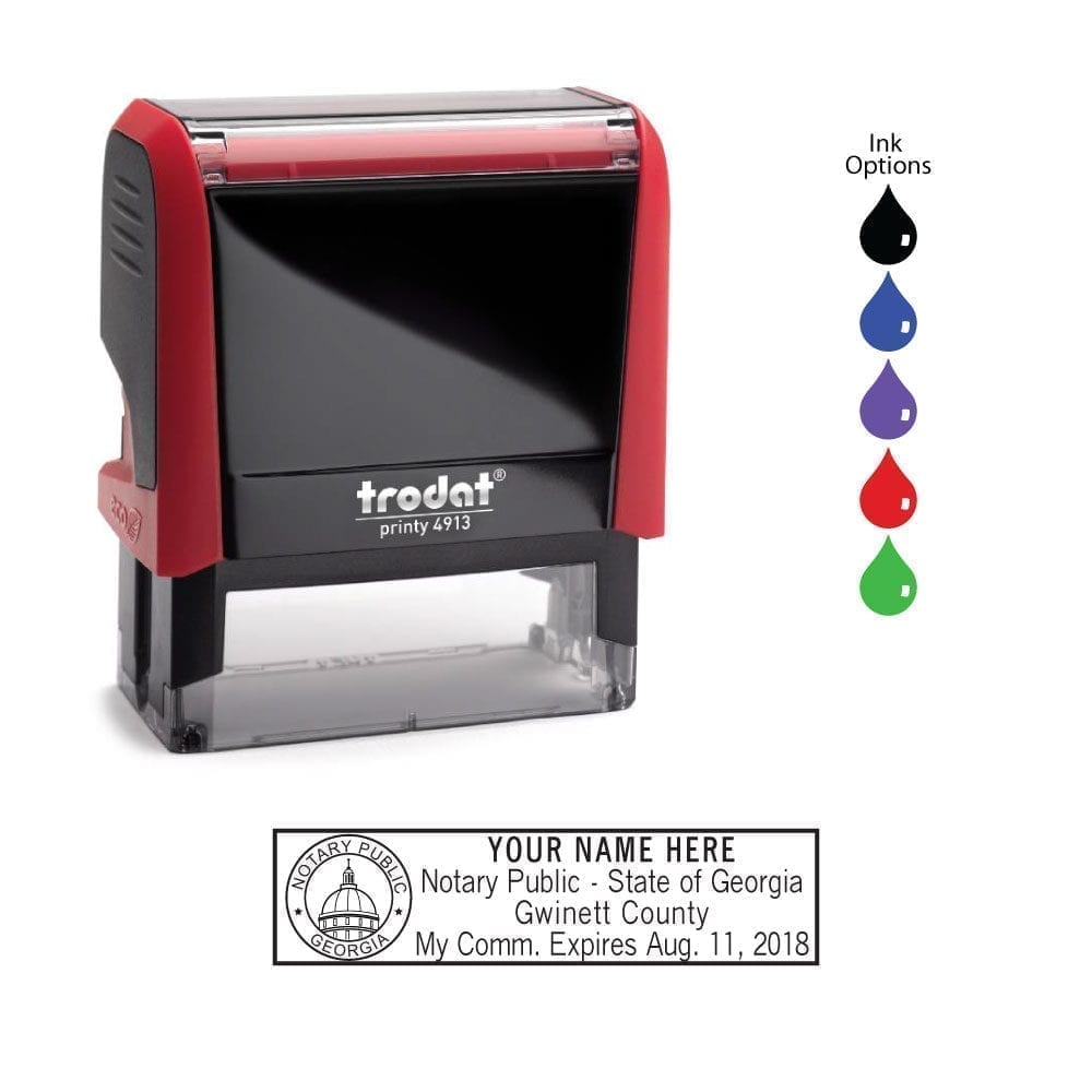 Georgia Notary Stamp - Trodat 4913 Flame Red
