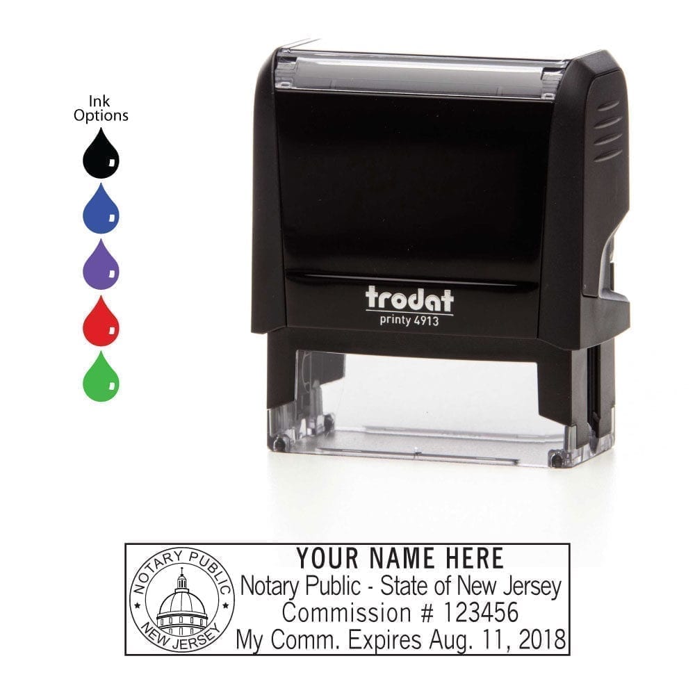 New Jersey Notary Stamp - Trodat 4913 Black