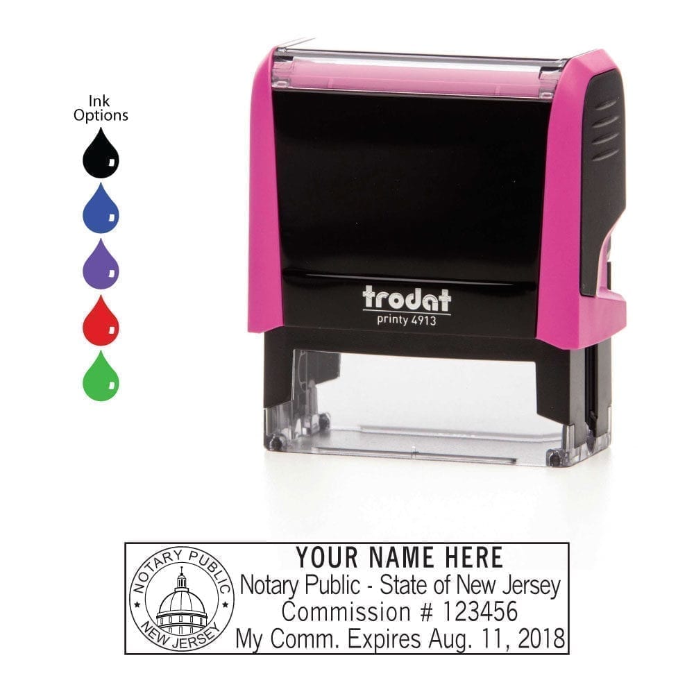 New Jersey Notary Stamp - Trodat 4913 Fuchsia