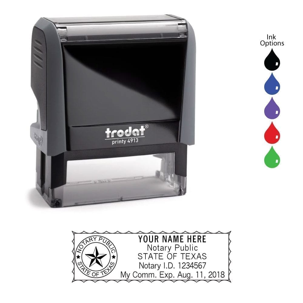 Texas Notary Stamp - Trodat 4913 Eco Gray