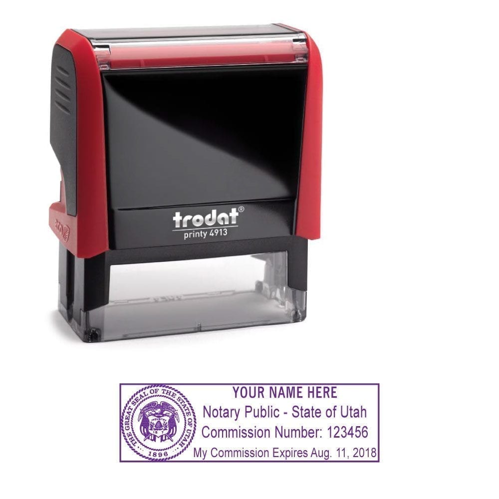 Utah Notary Stamp - Trodat 4913 Flame Red