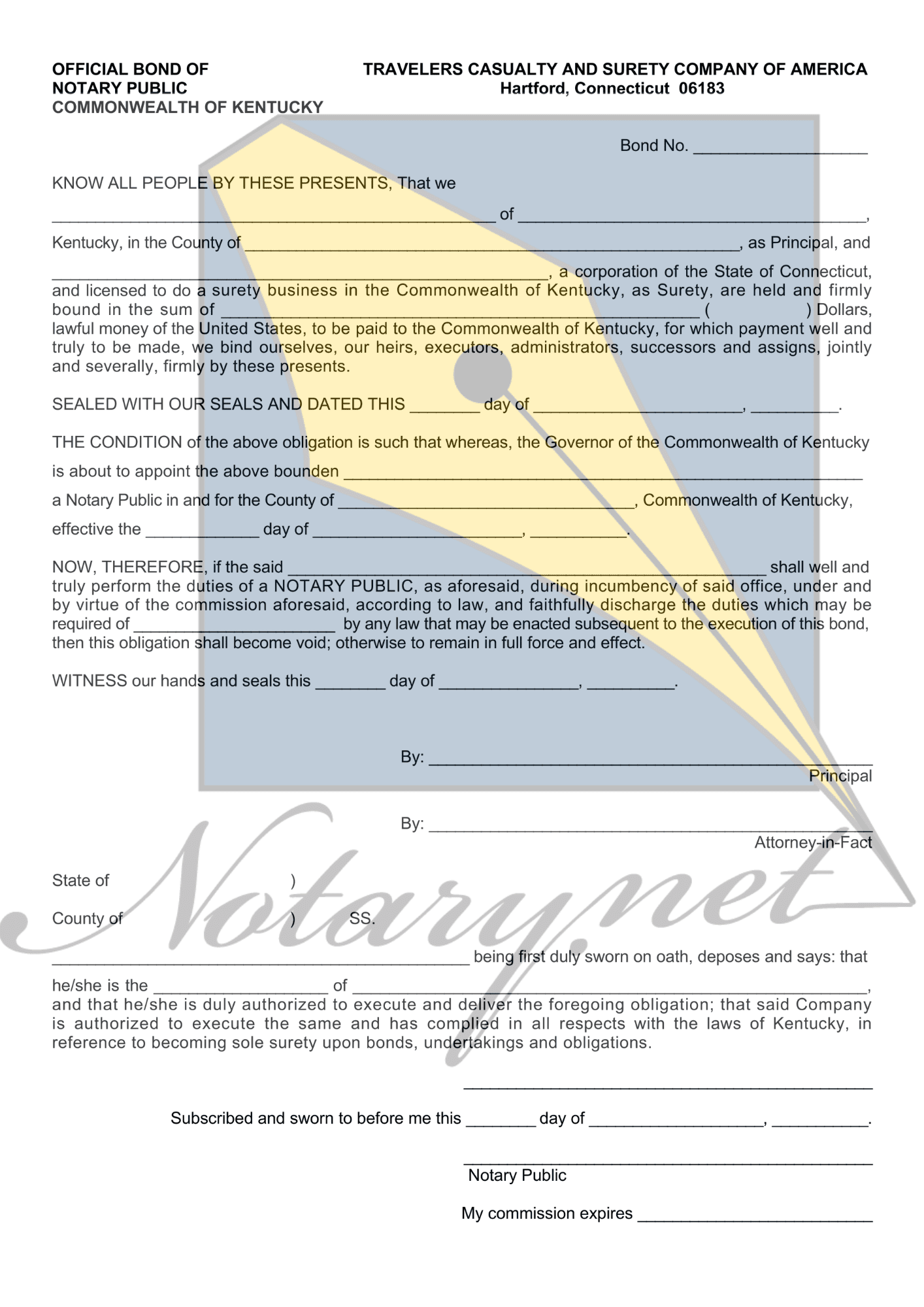 Kentucky Notary Surety Bond Travelers »