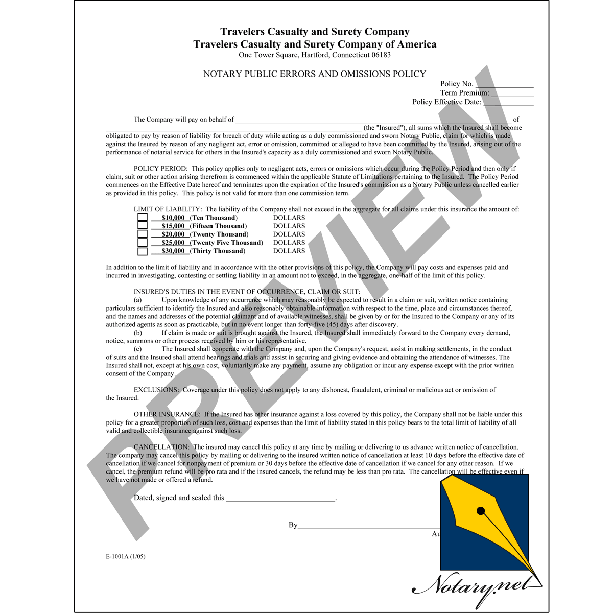 Tennessee Notary Bond Travelers Insurance »