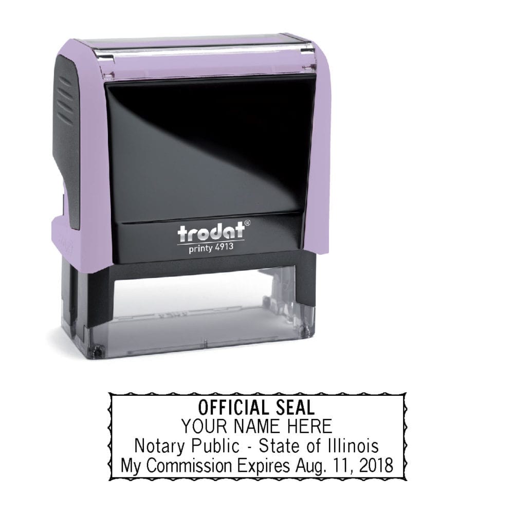 Illinois Notary Stamp - Trodat 4913 - Lilac