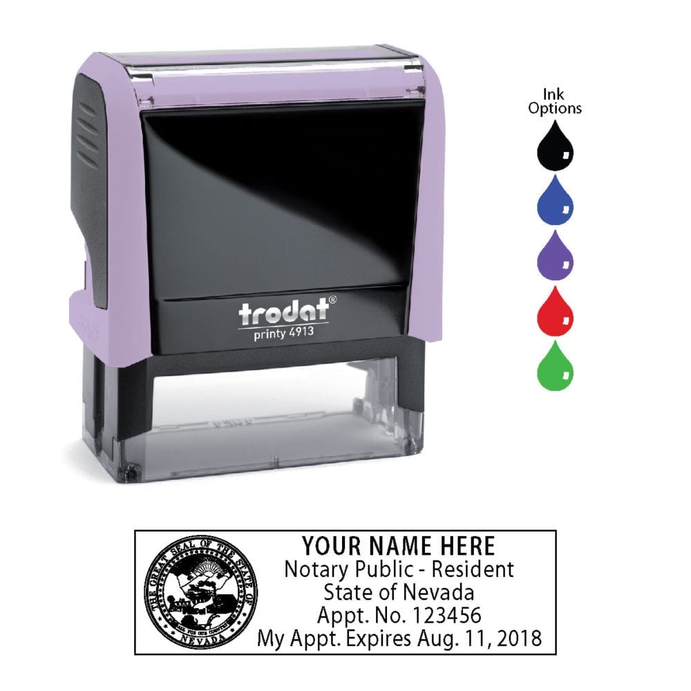 Nevada Notary Stamp - Trodat 4913 - Lilac