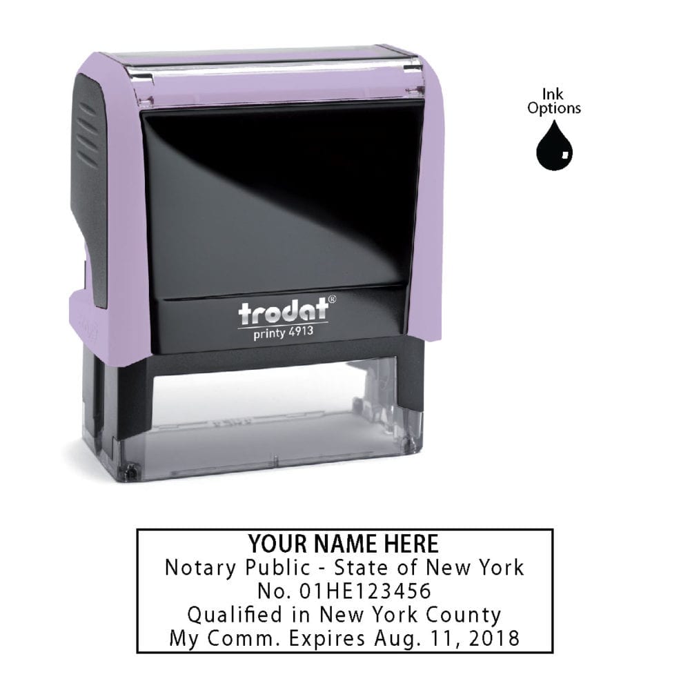 New York Notary Stamp - Trodat 4913 - Lilac