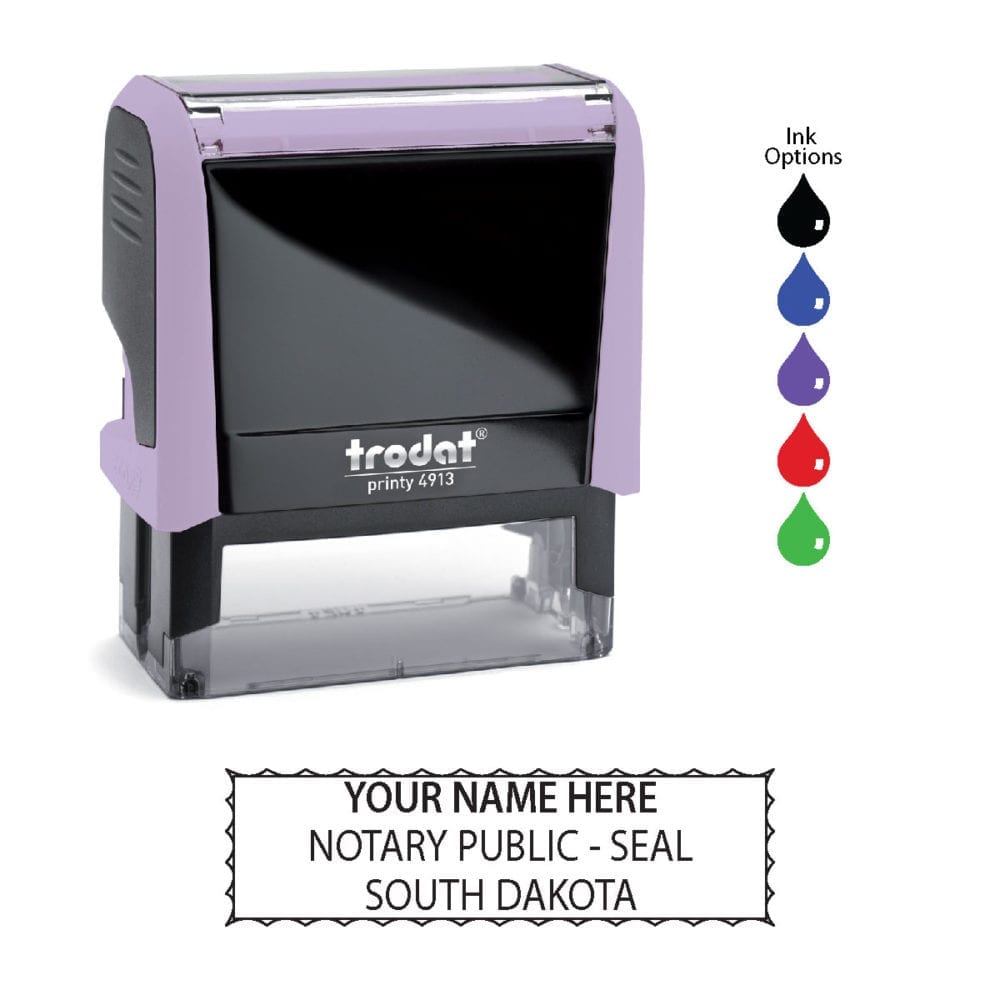 South Dakota Notary Stamp - Trodat 4913 - Lilac