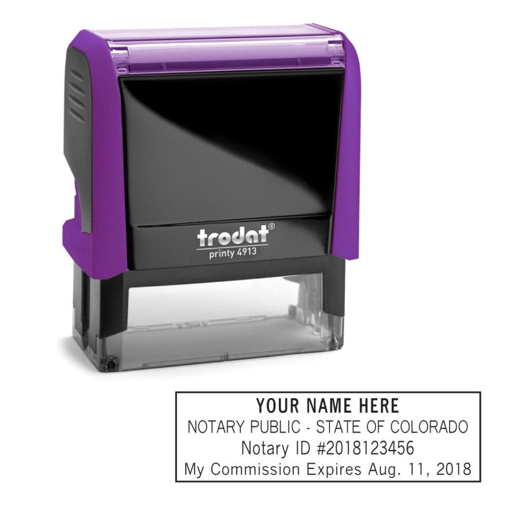 Colorado Notary Stamp - Trodat 4913 Violet