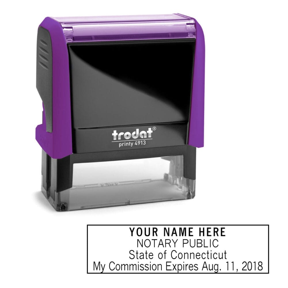 Connecticut Notary Stamp - Trodat 4913 Violet