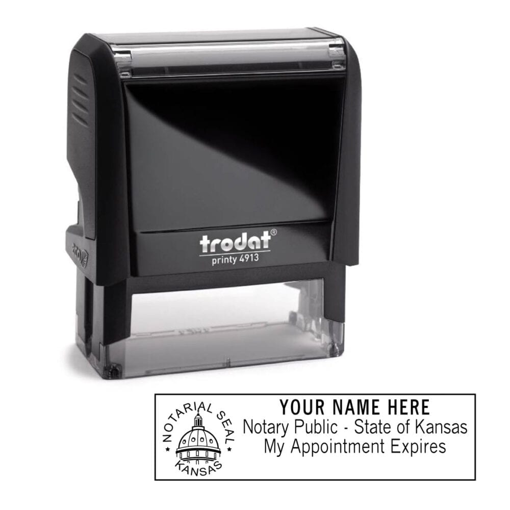 Kansas Notary Stamp - Trodat 4913 - Eco Black