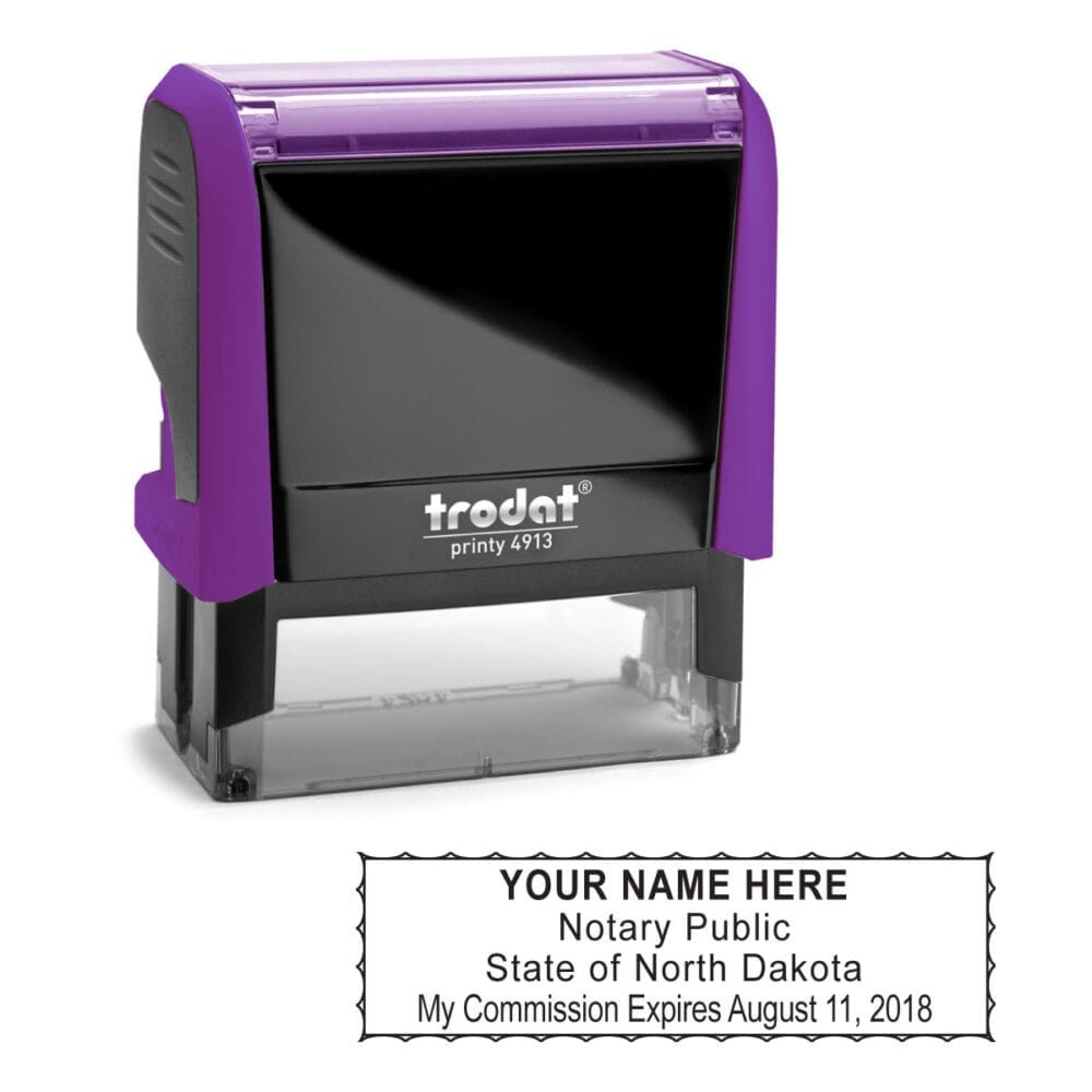 North Dakota Notary Stamp - Trodat 4913 Violet
