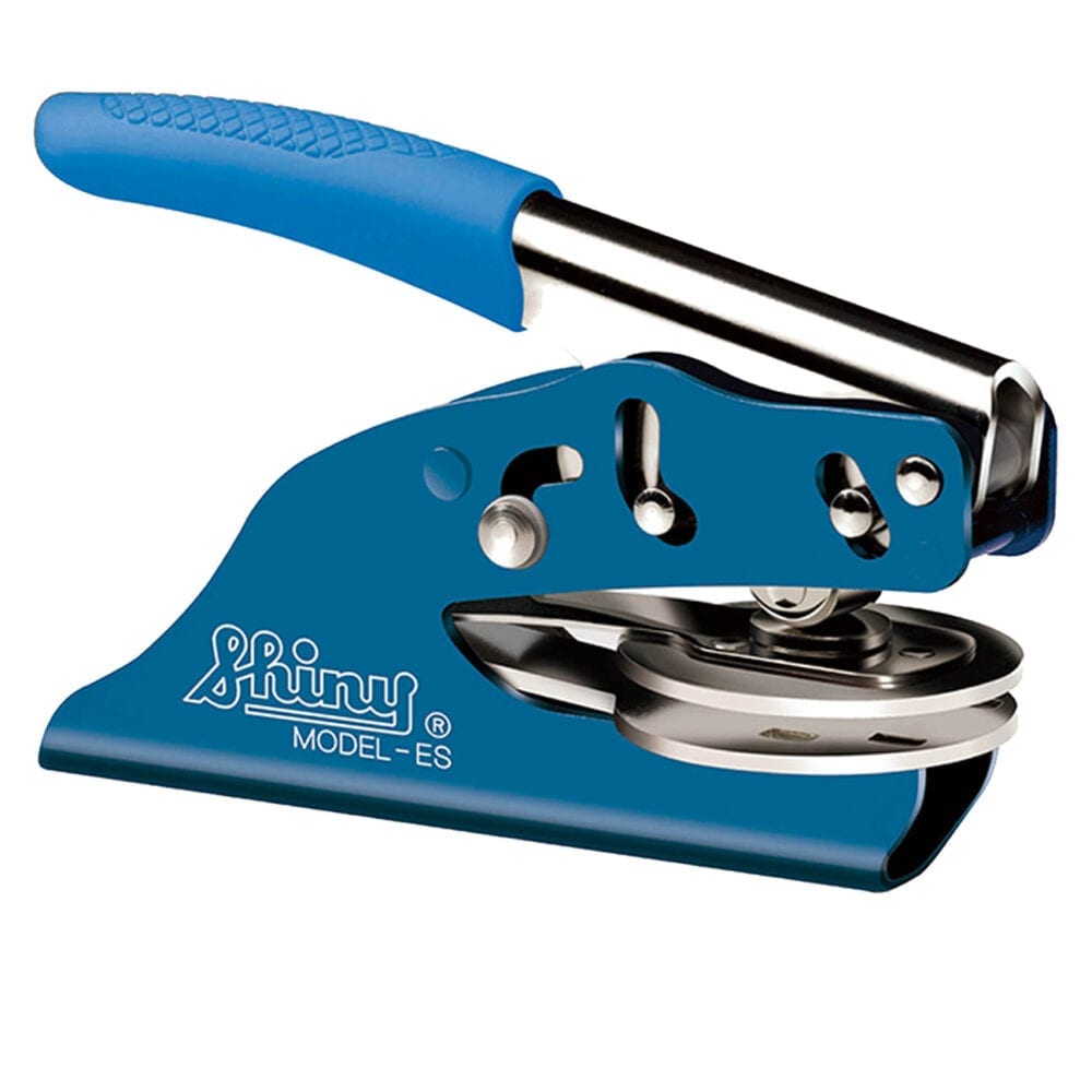 Custom Embosser with Blue Handle