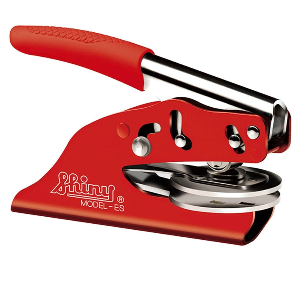 shiny notary seal embosser red