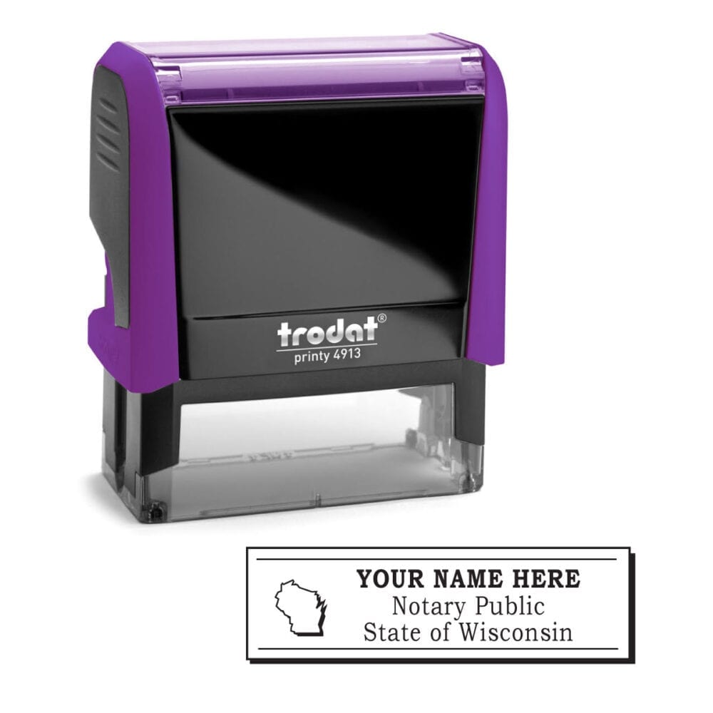 Wisconsin Notary Stamp - Trodat 4913 Violet
