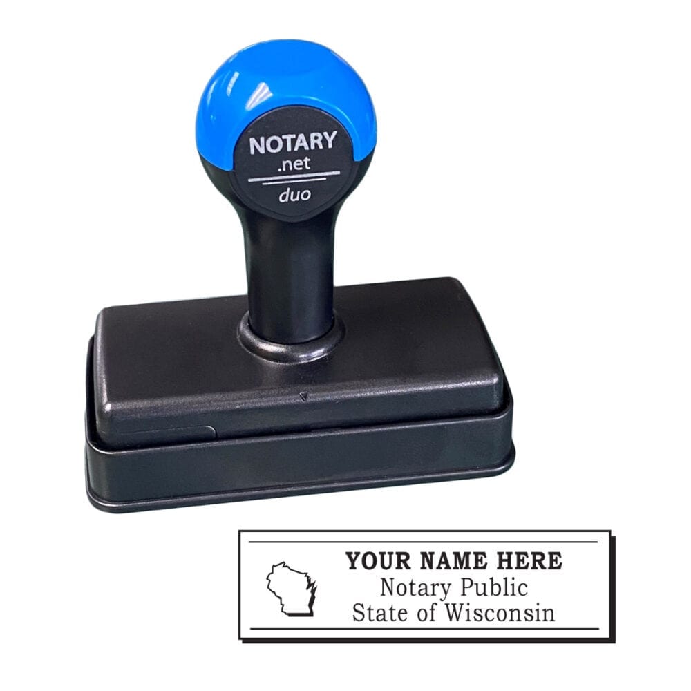 Wisconsin Traditional Notary Stamp - Shiny Duo