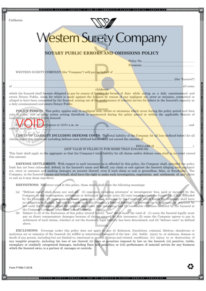 Tennessee Notary E&O Insurance »