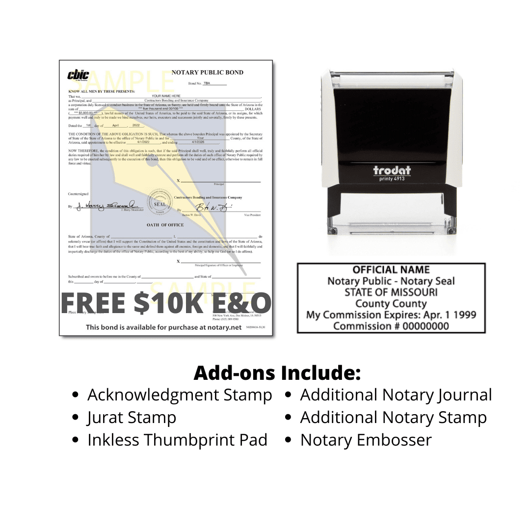 Missouri Notary Supply Package