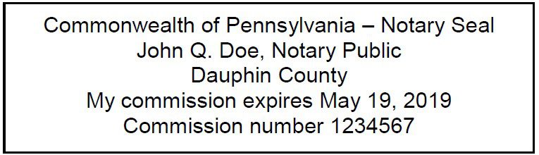 Pennsylvania Notary Stamp Requirements Notary